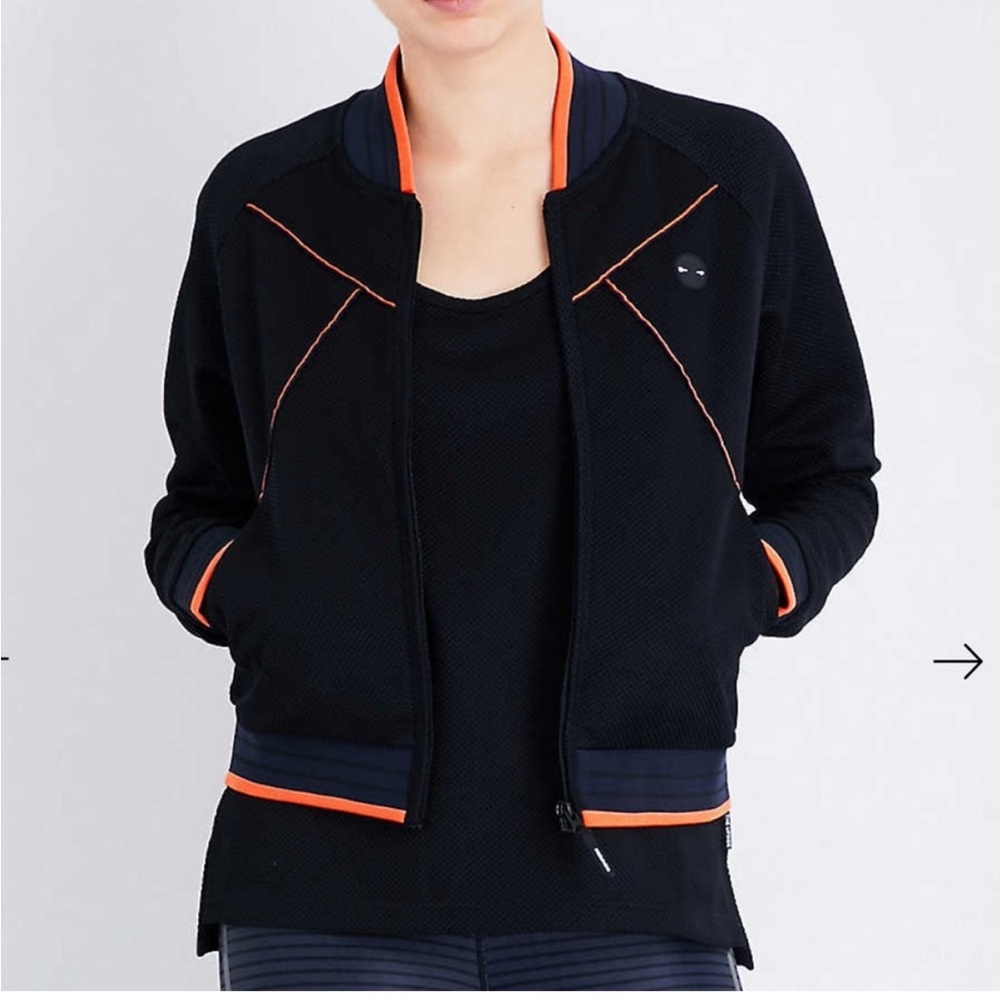 Women's Black Jacket with Orange Accents